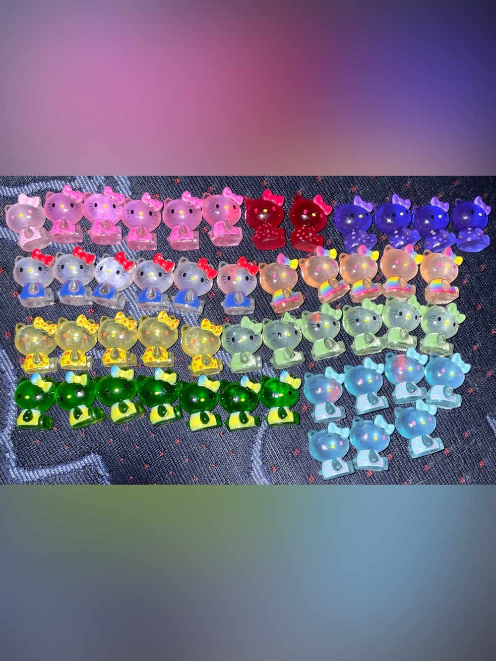 48 DIY Hello Kitty Assorted Colored Resin Charms - Multi Pack